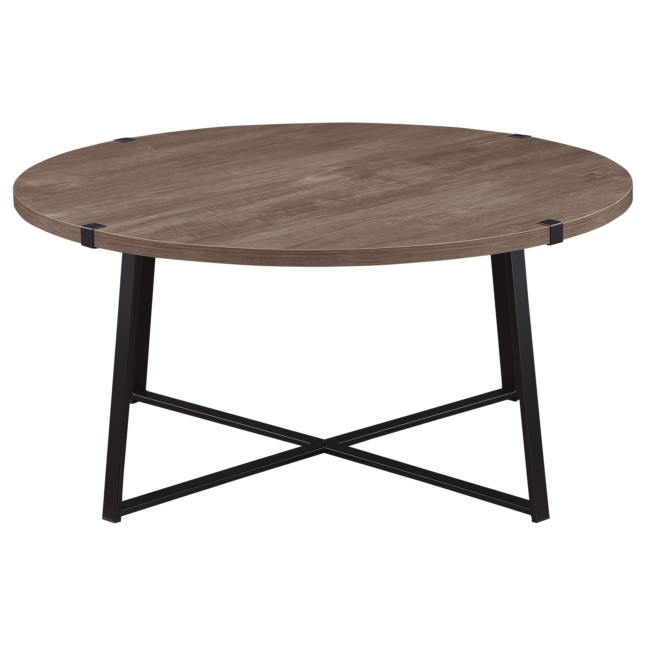 Marcus Round Coffee and End Table Set Light Brown