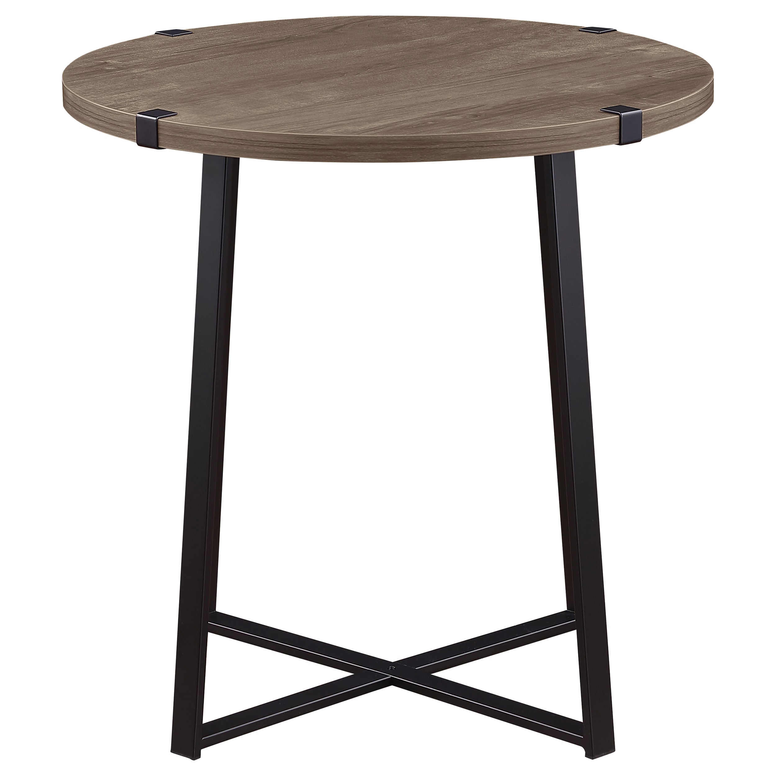 Marcus Round Coffee and End Table Set Light Brown