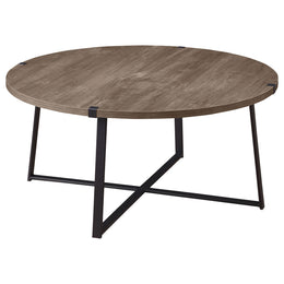 Marcus Round Coffee and End Table Set Light Brown