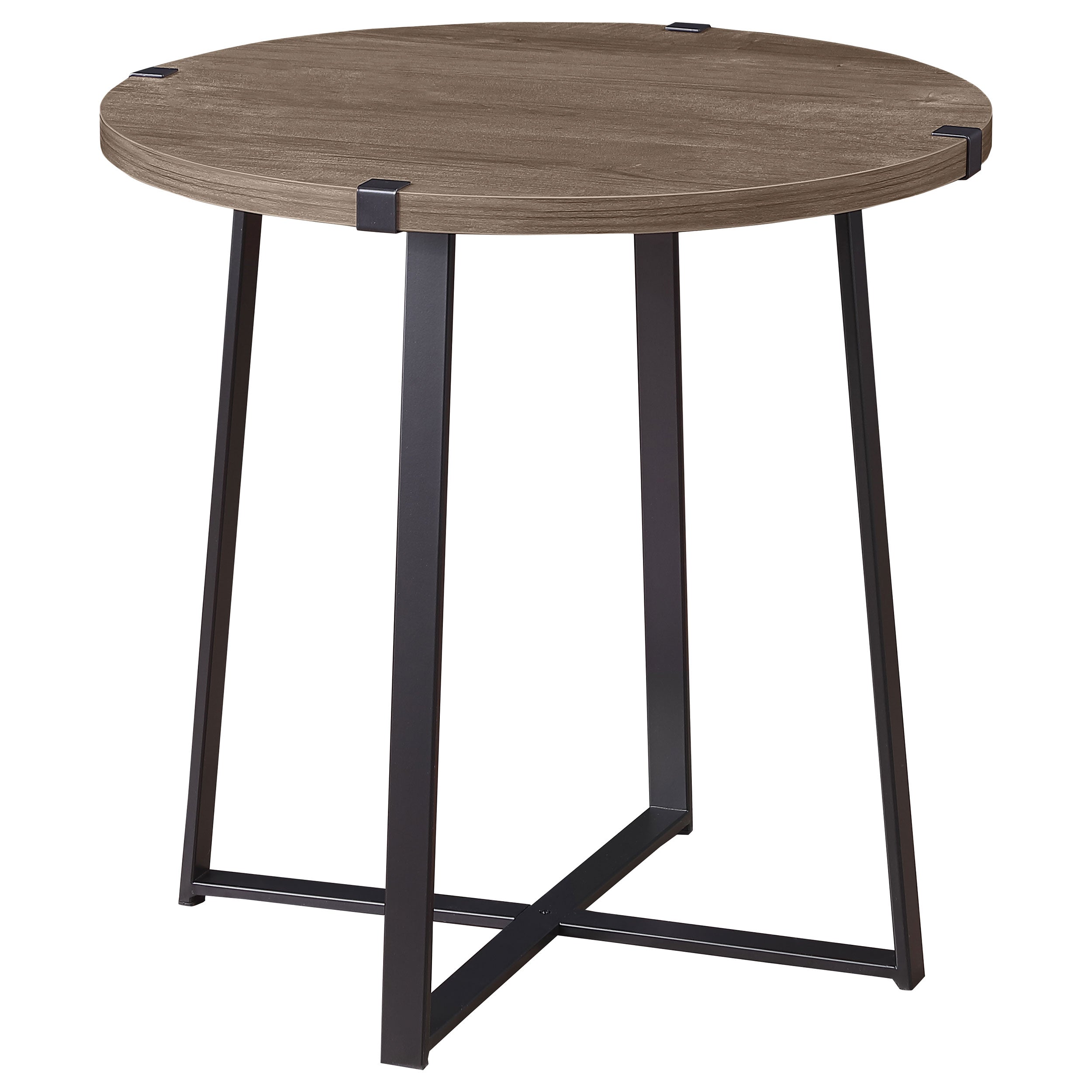 Marcus Round Coffee and End Table Set Light Brown