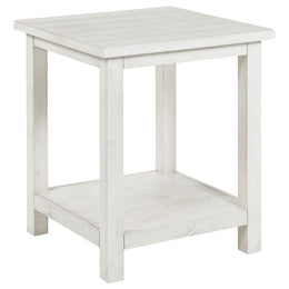 Payne Wood End Table with Shelf Distressed Brown