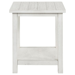 Payne Wood End Table with Shelf Distressed Brown