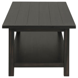 Payne Wood Coffee Table with Shelf Distressed Brown
