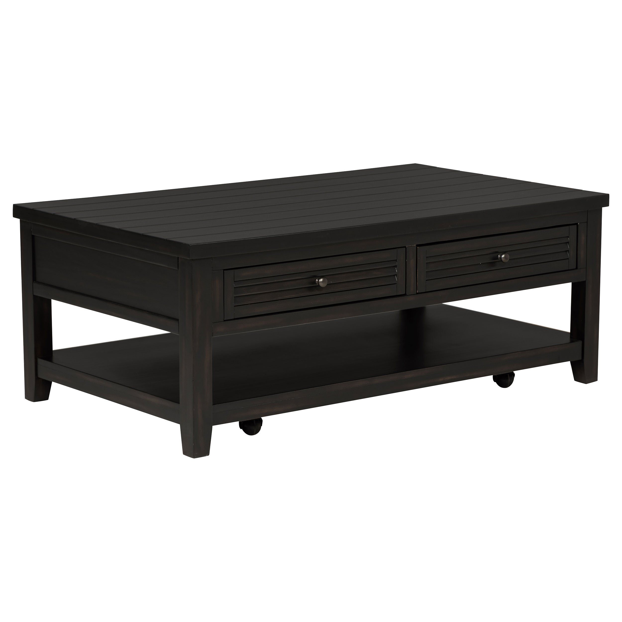 Concord Coffee and End Table Set Distressed Java