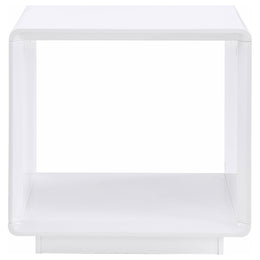 Paseo Square End Side Table White High Gloss