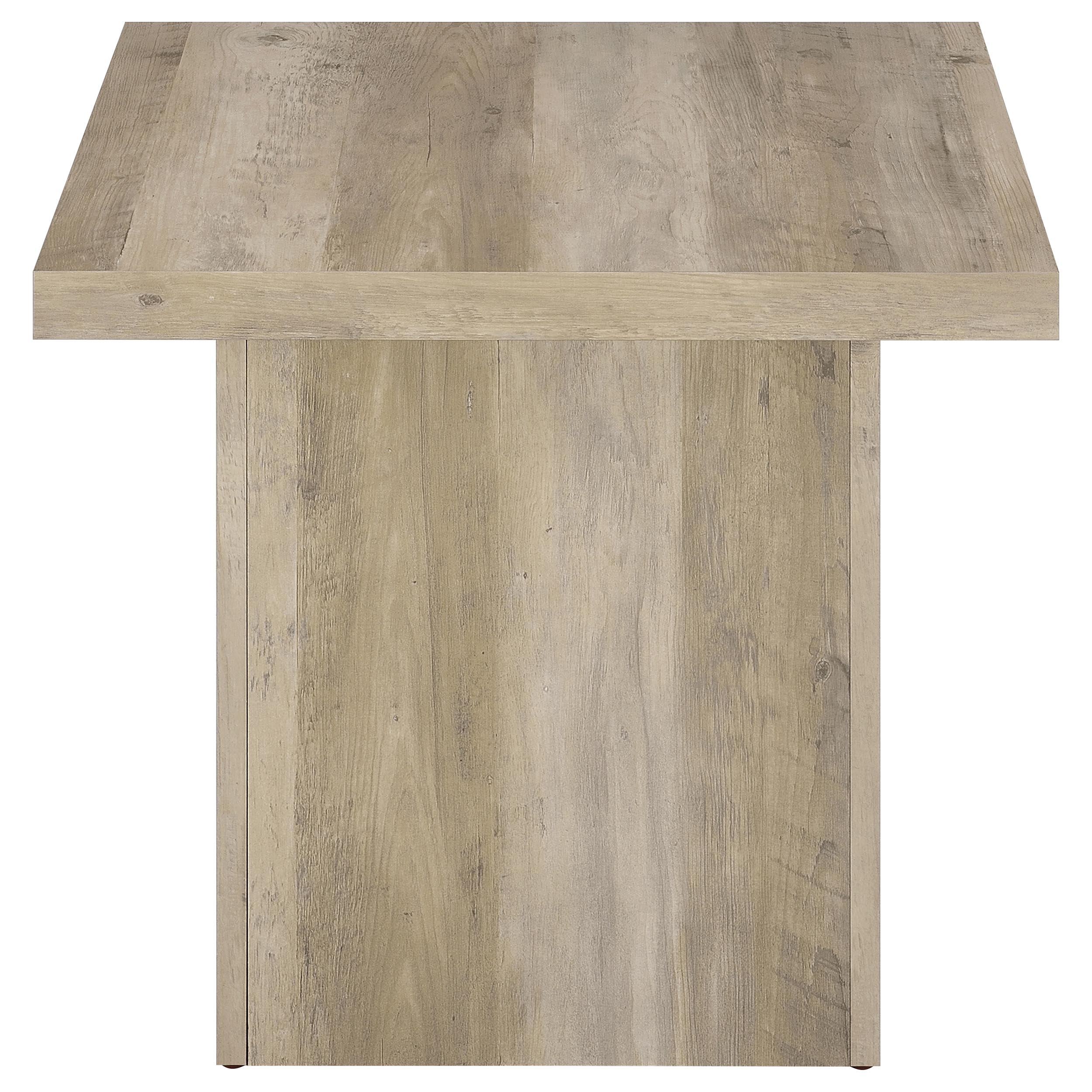 Devar Square Coffee End Table Set Distressed Pine