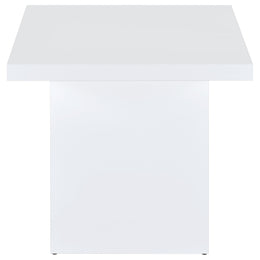 Devar Square Engineered Wood Side End Table White High Gloss