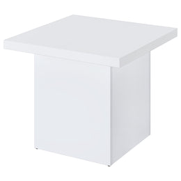 Devar Square Coffee End Table Set White High Gloss