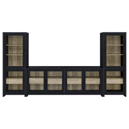 Denison 3-piece Entertainment Center 79-inch TV Stand Black