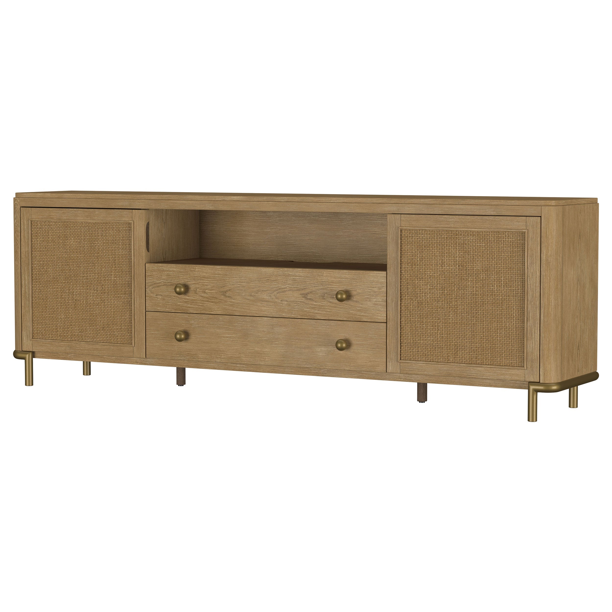 Arini Rattan Cane 2-door TV Stand Media Console