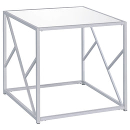 Provins Coffee and End Table Set Mirror and Chrome