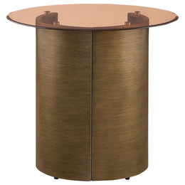 Morena Coffee and End Table Set Brushed Bronze