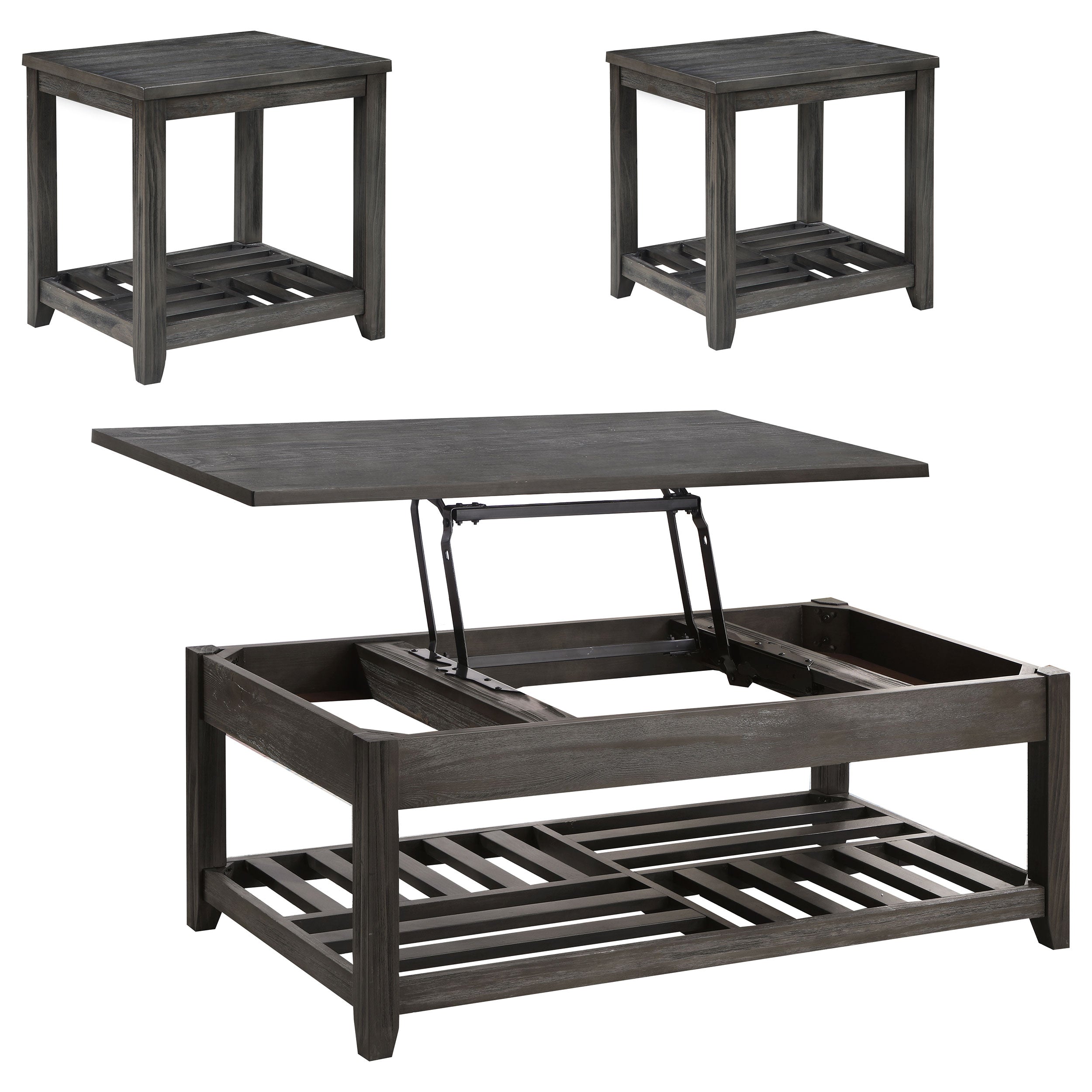 Cliffview Lift Top Coffee and End Table Set Grey