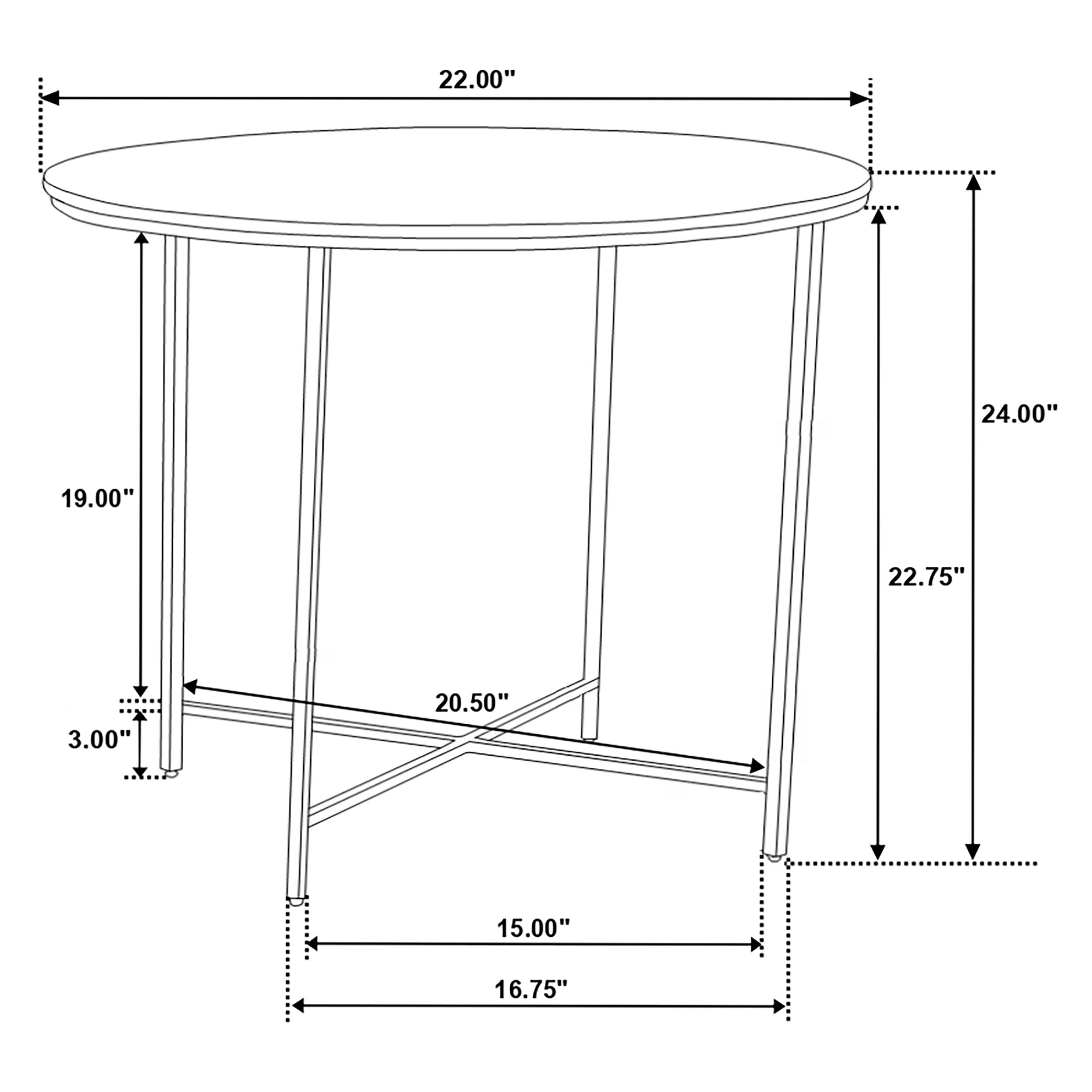 Ellison Round Marble Coffee and End Table Set White