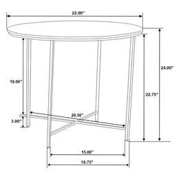 Ellison Round Marble Coffee and End Table Set White