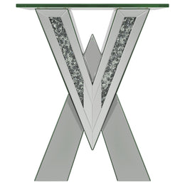 Taffeta Mirrored Coffee and End Table Set Silver