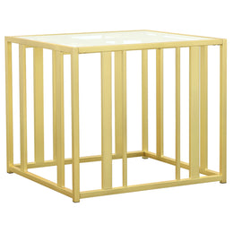 Adri Rectangular Glass Top Side End Table