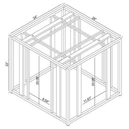 Adri Rectangular Glass Top Side End Table