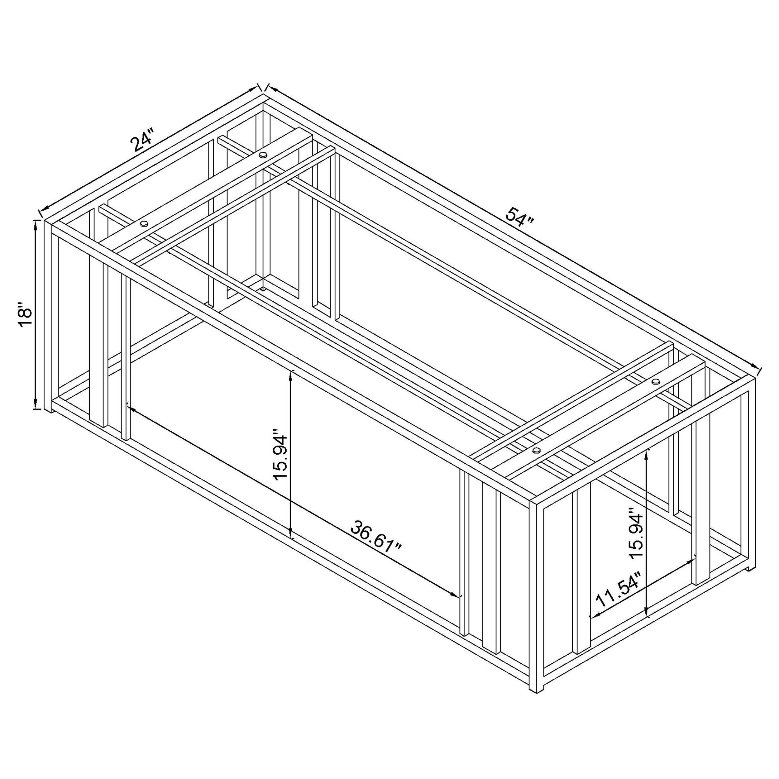 Adri Rectangular Glass Top Coffee Table