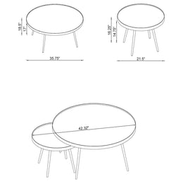 Kaelyn Round Coffee and End Table Set Gold