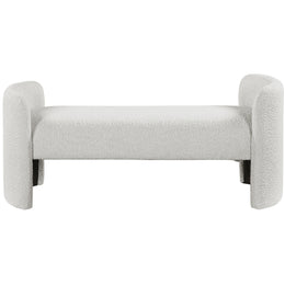 Meridian Peyton Cream Boucle Fabric Bench