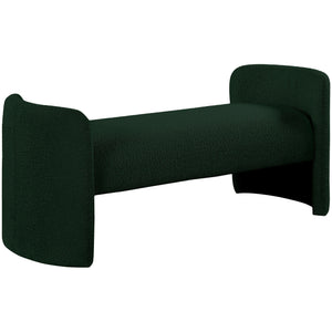 Meridian Peyton Green Boucle Fabric Bench