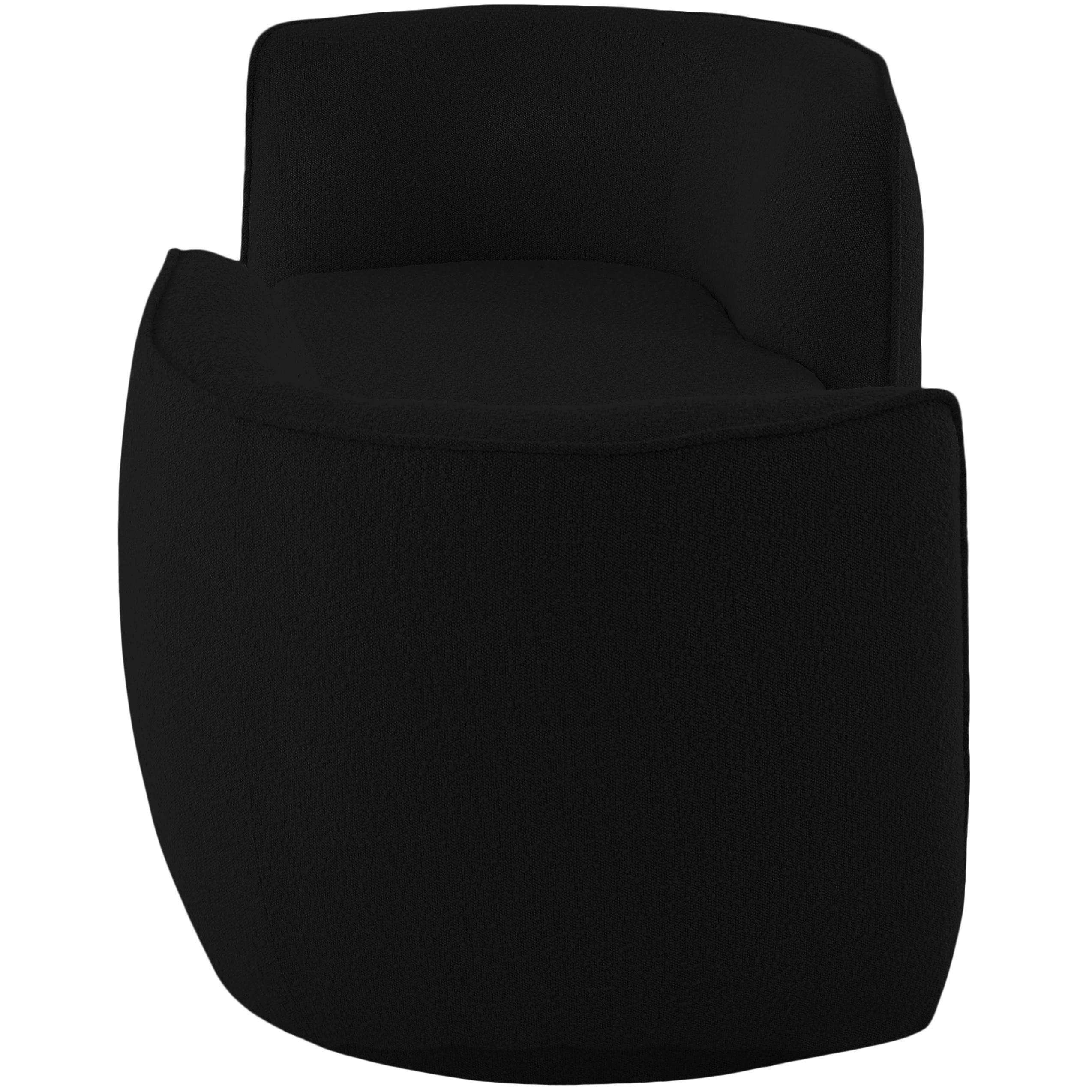 Meridian Hilton Black Fabric Chaise