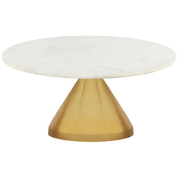 Meridian Emery White Marble Coffee Table