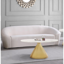Meridian Emery White Marble Coffee Table