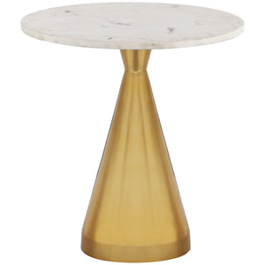 Meridian Emery White Marble End Table