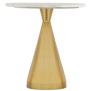 Meridian Emery White Marble End Table