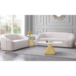 Meridian Emery White Marble End Table