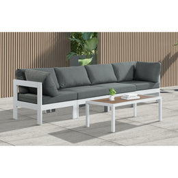 Meridian Nizuc Grey Water Resistant Fabric Outdoor Patio Modular Sofa