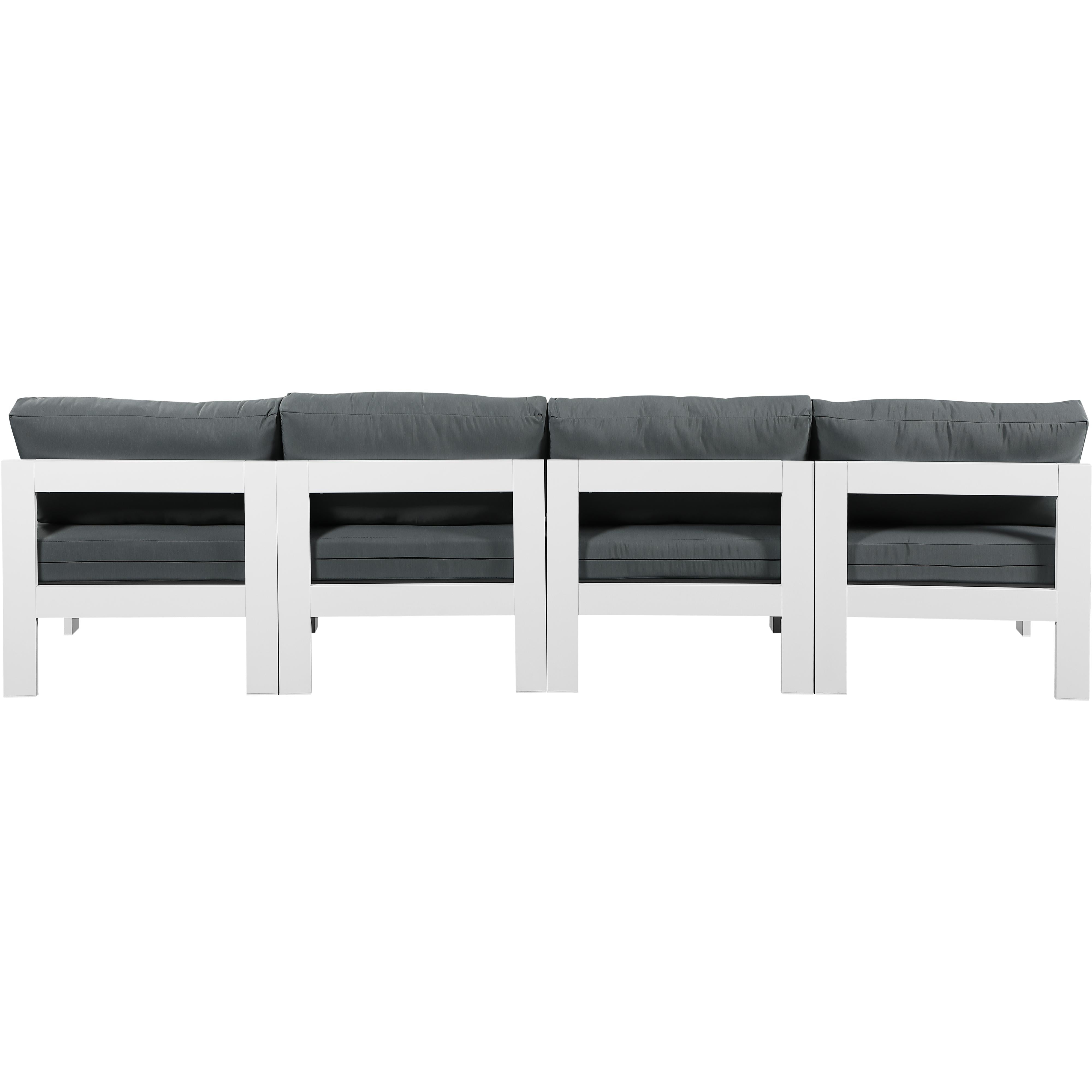 Meridian Nizuc Grey Water Resistant Fabric Outdoor Patio Modular Sofa