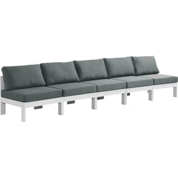 Meridian Nizuc Grey Water Resistant Fabric Outdoor Patio Modular Sofa