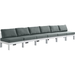 Meridian Nizuc Grey Water Resistant Fabric Outdoor Patio Modular Sofa