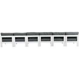 Meridian Nizuc Grey Water Resistant Fabric Outdoor Patio Modular Sofa