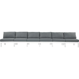 Meridian Nizuc Grey Water Resistant Fabric Outdoor Patio Modular Sofa
