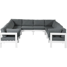 Meridian Nizuc Grey Water Resistant Fabric Outdoor Patio Modular Sectional