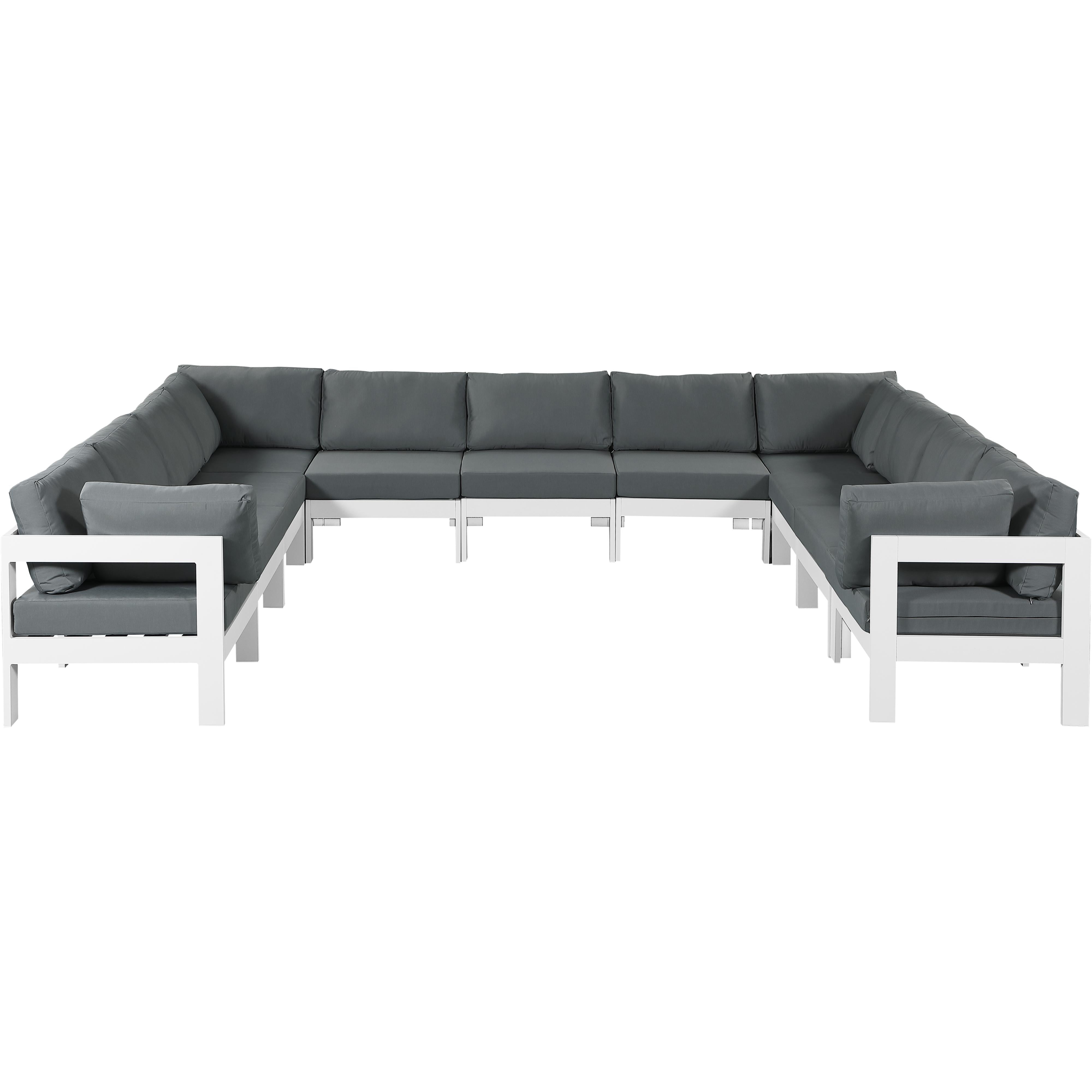 Meridian Nizuc Grey Water Resistant Fabric Outdoor Patio Modular Sectional