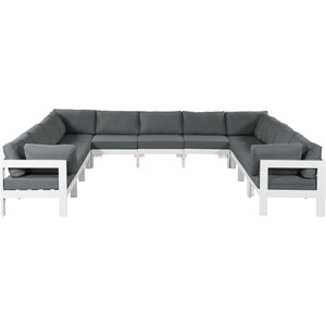 Meridian Nizuc Grey Water Resistant Fabric Outdoor Patio Modular Sectional