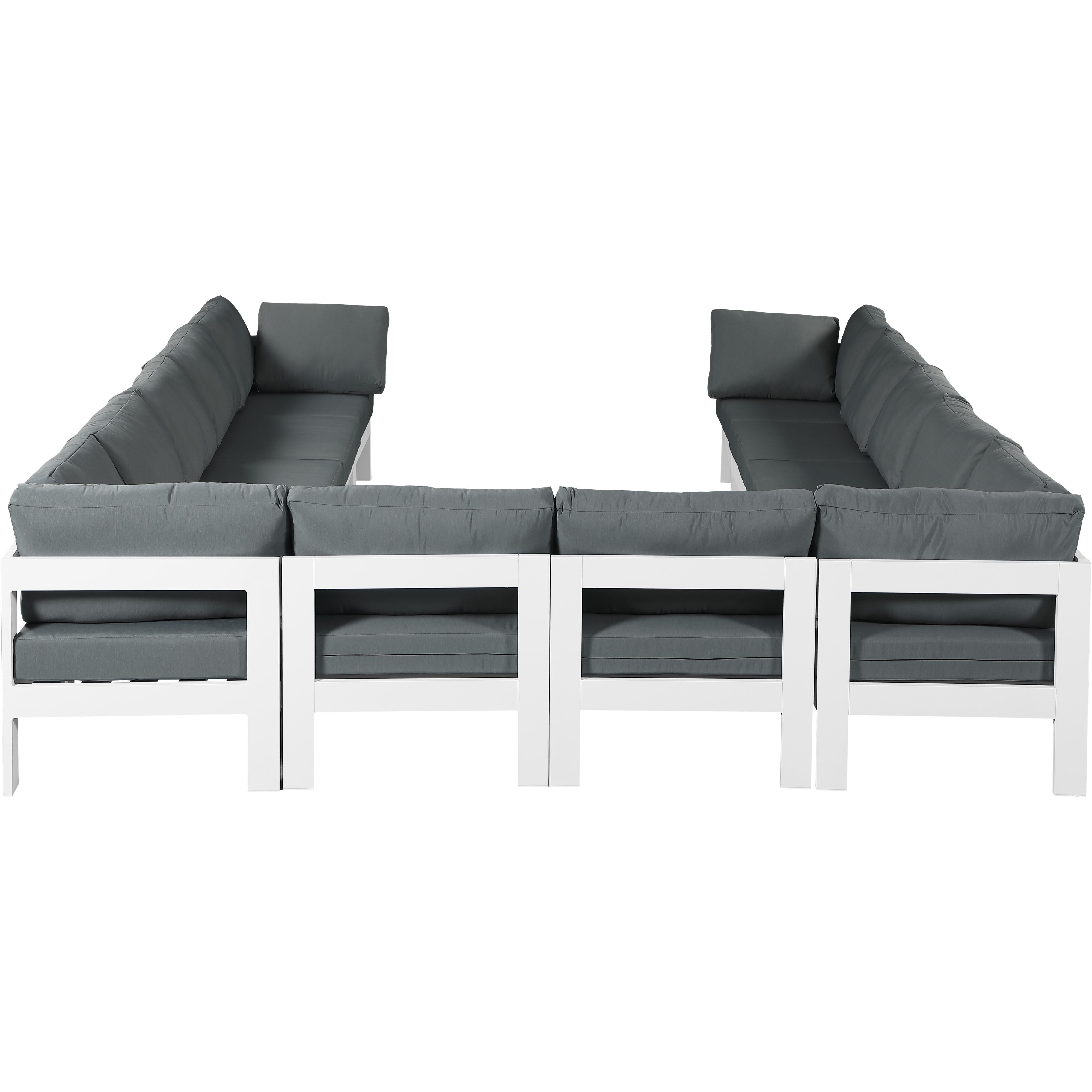 Meridian Nizuc Grey Water Resistant Fabric Outdoor Patio Modular Sectional