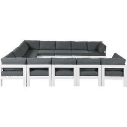 Meridian Nizuc Grey Water Resistant Fabric Outdoor Patio Modular Sectional