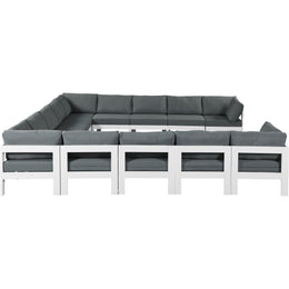 Meridian Nizuc Grey Water Resistant Fabric Outdoor Patio Modular Sectional