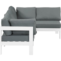Meridian Nizuc Grey Water Resistant Fabric Outdoor Patio Modular Sectional
