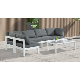 Meridian Nizuc Grey Water Resistant Fabric Outdoor Patio Modular Sectional