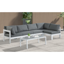 Meridian Nizuc Grey Water Resistant Fabric Outdoor Patio Modular Sectional