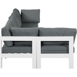 Meridian Nizuc Grey Water Resistant Fabric Outdoor Patio Modular Sectional
