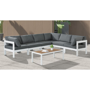 Meridian Nizuc Grey Water Resistant Fabric Outdoor Patio Modular Sectional