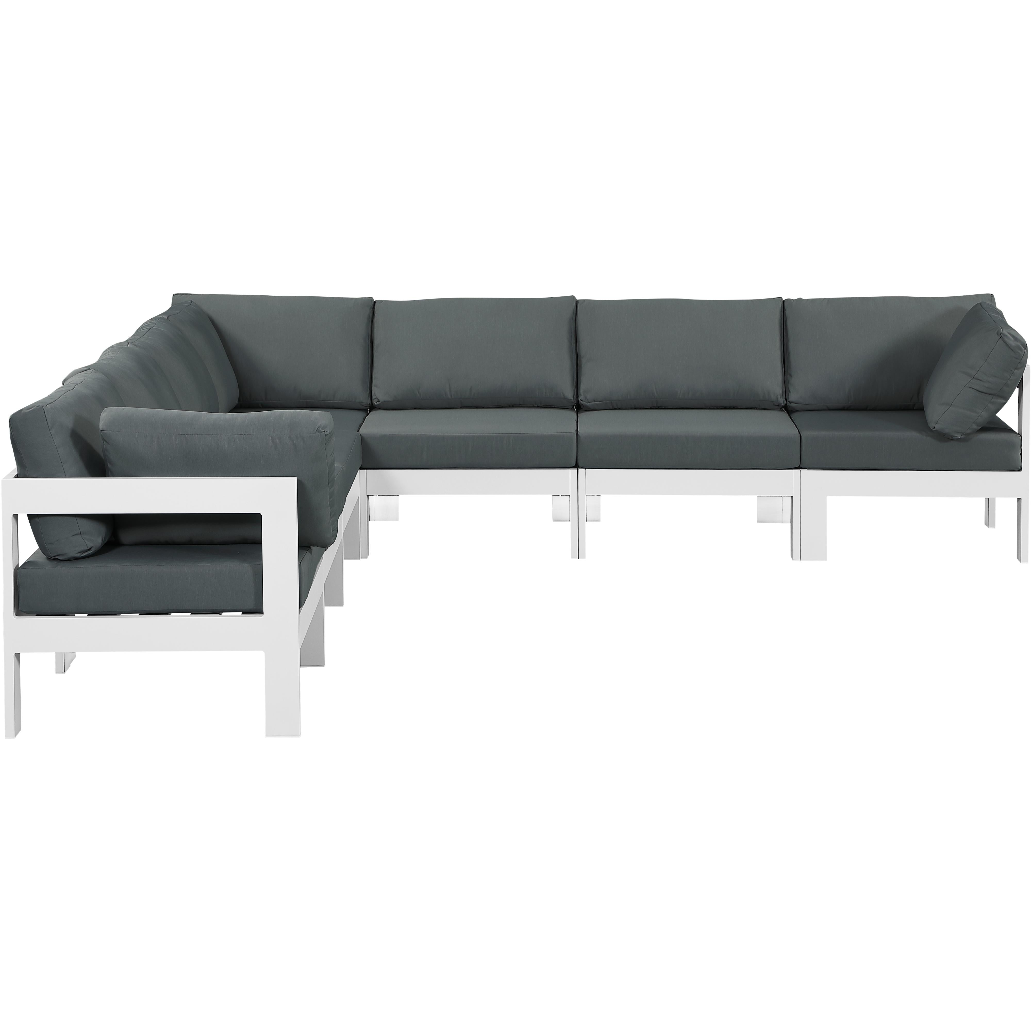 Meridian Nizuc Grey Water Resistant Fabric Outdoor Patio Modular Sectional